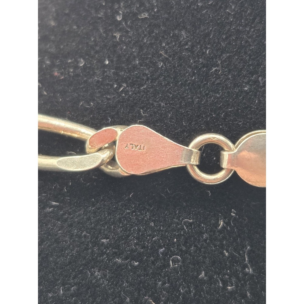 Lot Of 2 Stamped Sterling Silver Chains Link And Figaro Both 18" - Picture 7 of 15